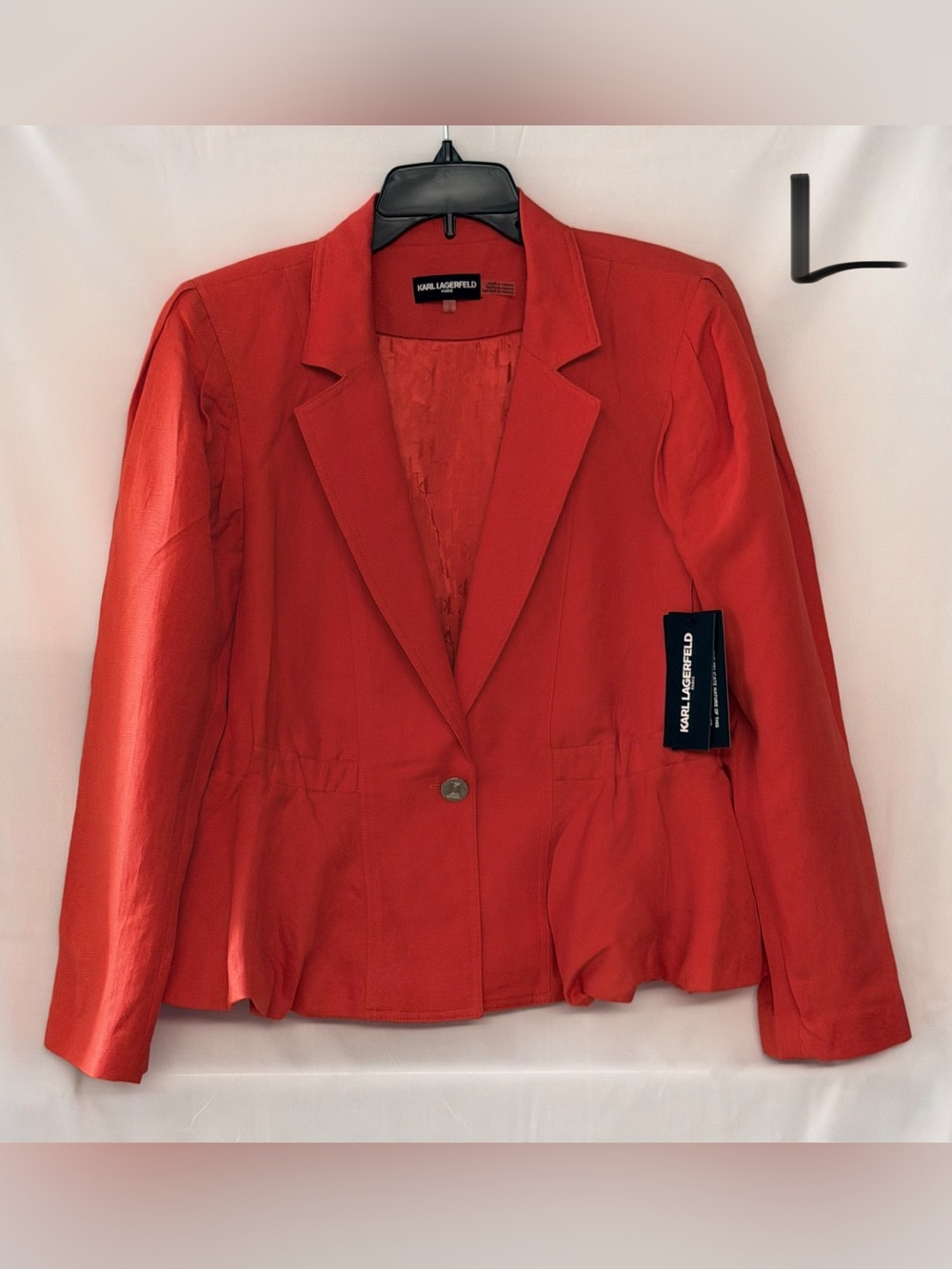 Karl Lagerfeld Vibrant Red Single-Button Blazer